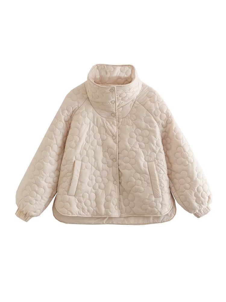 Women's Down Parkas ZXQJ Women Fashion Floral Ornament Warm Padded Jacket Coat Vintage Long Sleeve Elastic Hem Female Outerwear Streetwear 221124, As picture
Women's Down Parkas ZXQJ Women Fashion Floral Ornament Warm Padded Jacket Coat Vintage Long Sleeve Elastic Hem Female Outerwear Streetwear 221124, As picture