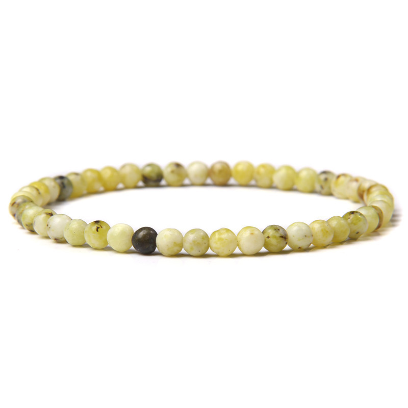 4mm Natural Stone Strands Beaded Bracelets Colorful beads Bracelet for Gift