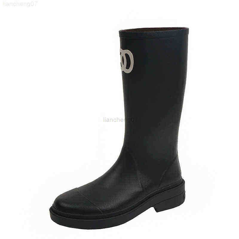Heel Designer Winter Boots Women Thick Sole Ankle Boots Brand Rubber Boots 1111, Packaging bags