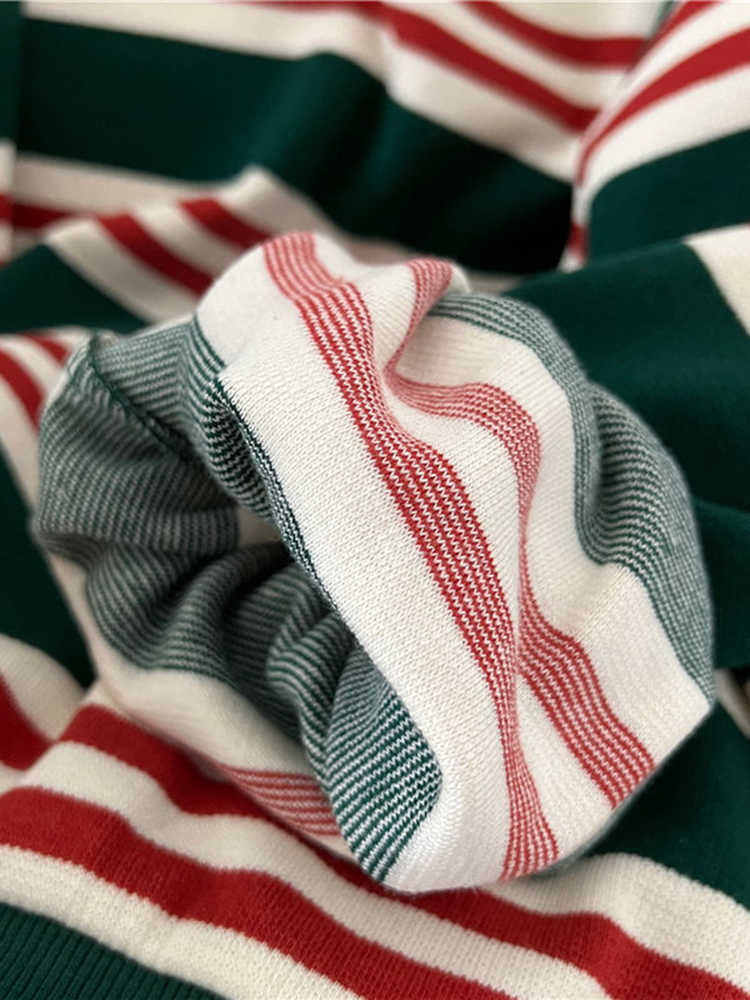 Women's Sweaters Jmprs Striped Women Sweatshirts Casual O Neck Oversize Green Sweater Tops Fashion Letter Patchwork Female Loose Fall Hoodies J22