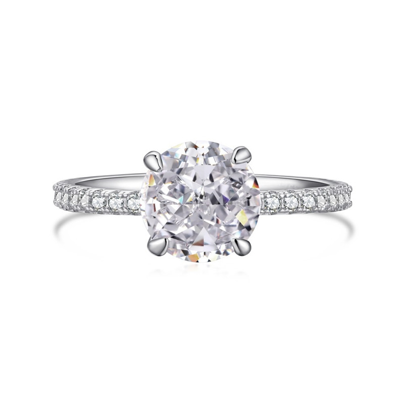 Fashionable wed designer ring for woman sterling sier dia round oval 5A zirconia love eternity promise wedding engagement rings gift box