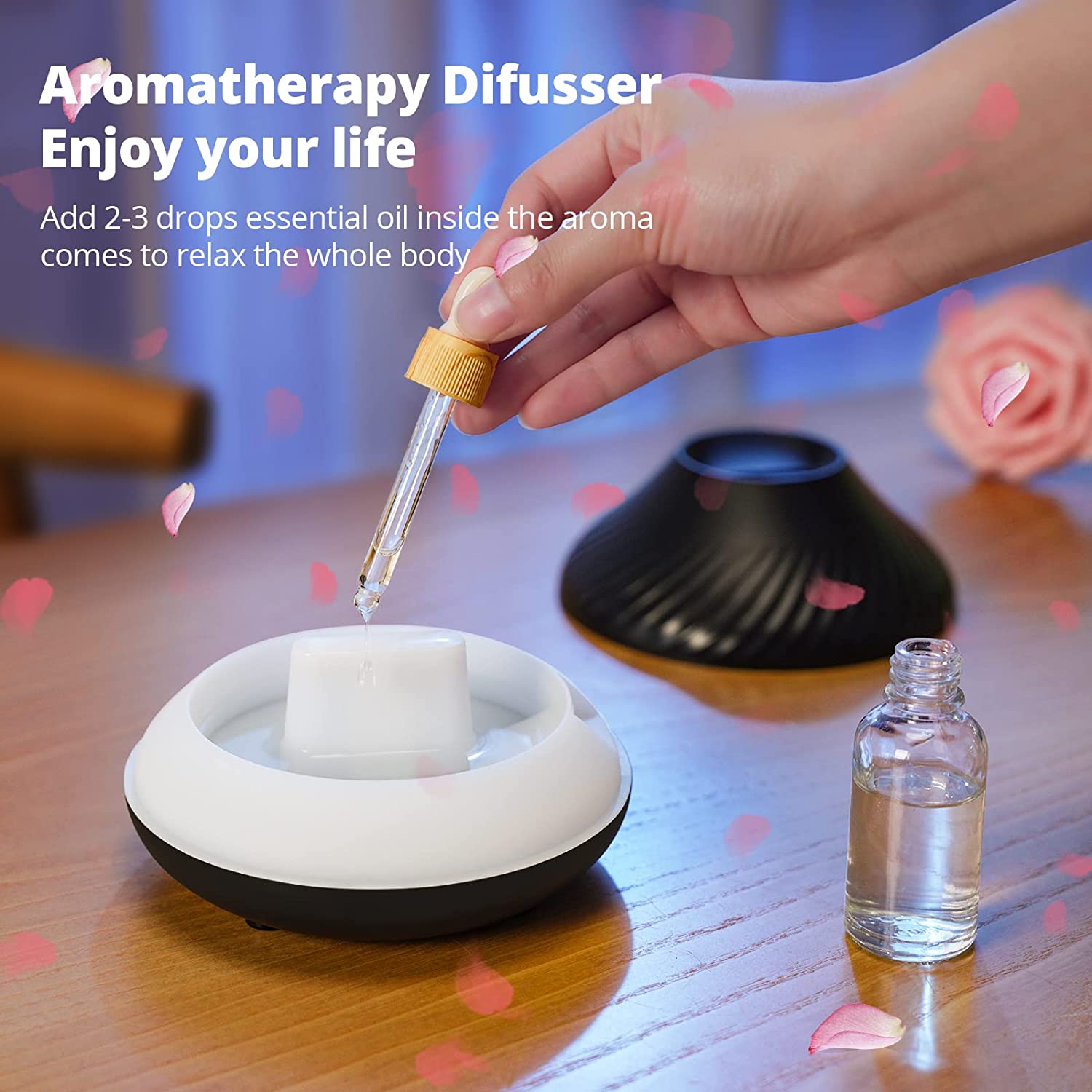 Volcanic Flame Humidifiers Aroma Diffuser Essential Oil Lamp 130ml USB Portable Air Humidifier with Color Night Light Fragrance Home