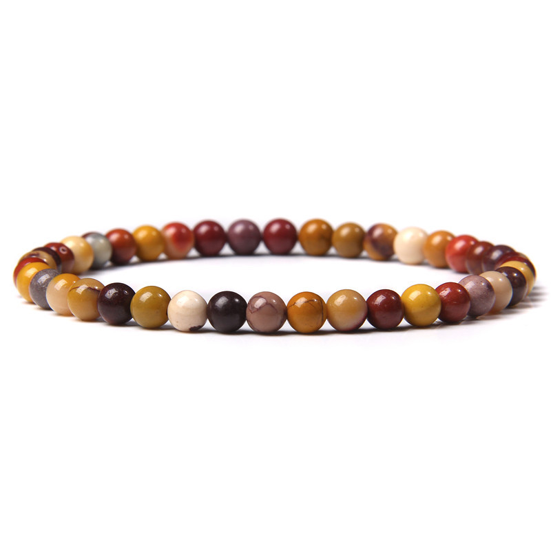 4mm Natural Stone Strands Beaded Bracelets Colorful beads Bracelet for Gift