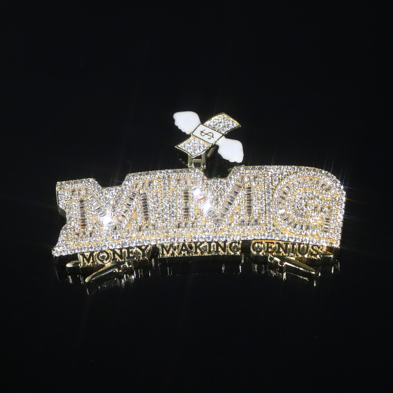 2024 Hip Hop Necklace: Cubic Zirconia Letter Money Charm Pendant for Men & Women dh5727163