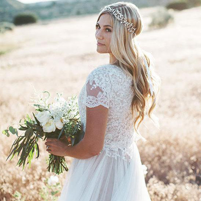 Vestido Boho Wedding Dress Lange Jurken Longue De Simple Robe de Soiree Bride lace Dresses Gowns