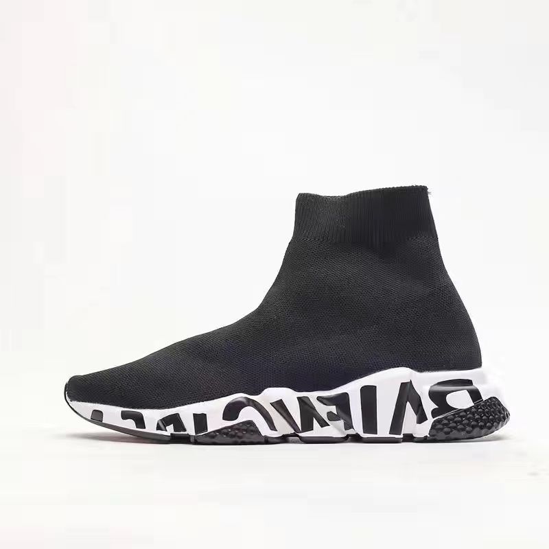 Designer Sock Shoe Casual shoes Platform mens woman Fly shiny Knit Socks Speed 1.0 Runner Triple Black White trainer sneaker master embossed