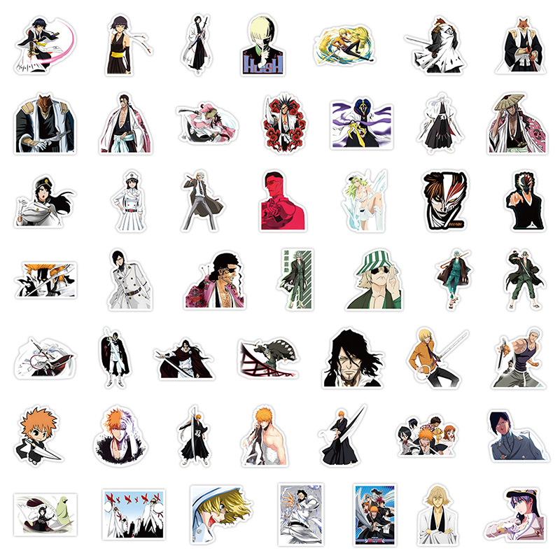 50Pcs Bleach Sticker Thousand-Year Blood War Graffiti Stickers for DIY Luggage Laptop Skateboard Motorcycle Bicycle Stickers