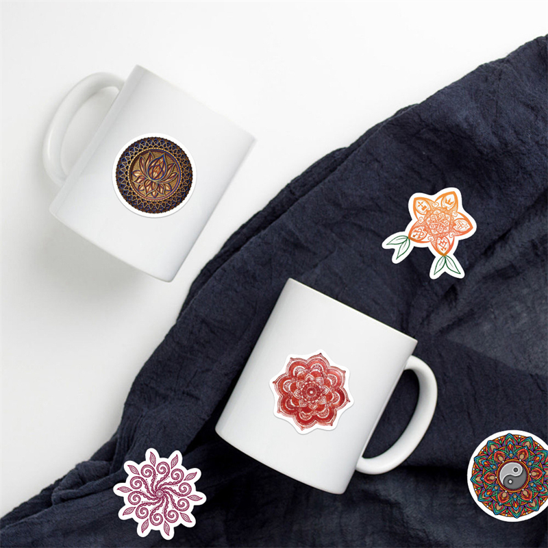 60Pcs Mandala Flower Sticker Buddhism Yoga Graffiti Stickers for DIY Luggage Laptop Skateboard Motorcycle Bicycle Stickers