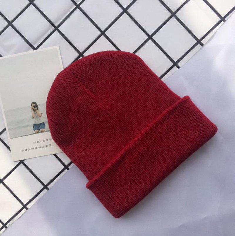 Kids Winter Beanies Hats Warm Cold Weather Woolen Hat Solid Acrylic Knit Stretchy Caps for Boys and Girls 27 Colors DW6814