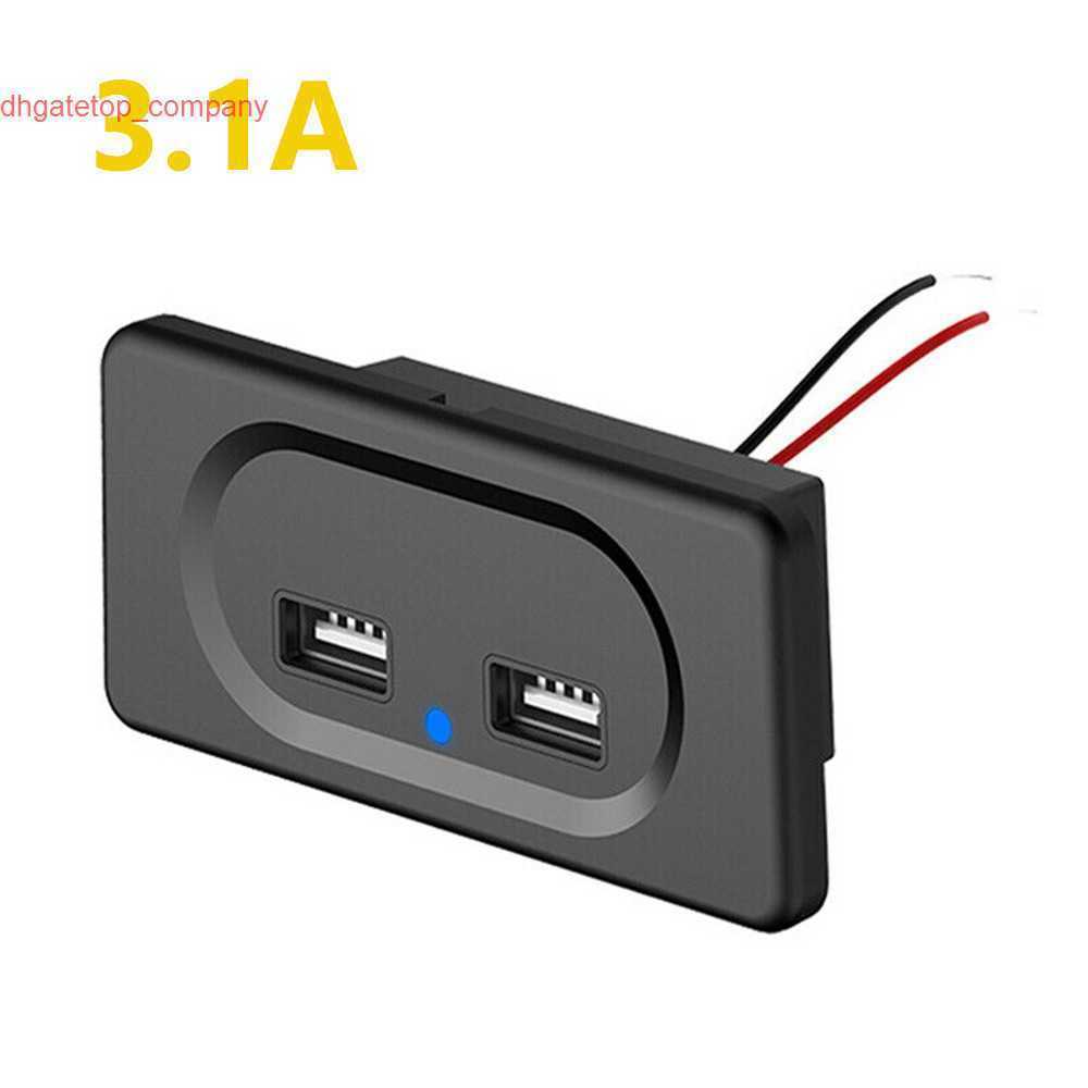 

12V-24V Car Charging DC5V/3.1A 4.8A Dual USB Ports Charger Socket Auto Interior Modification Parts For Truck RV Vehicle Accessories