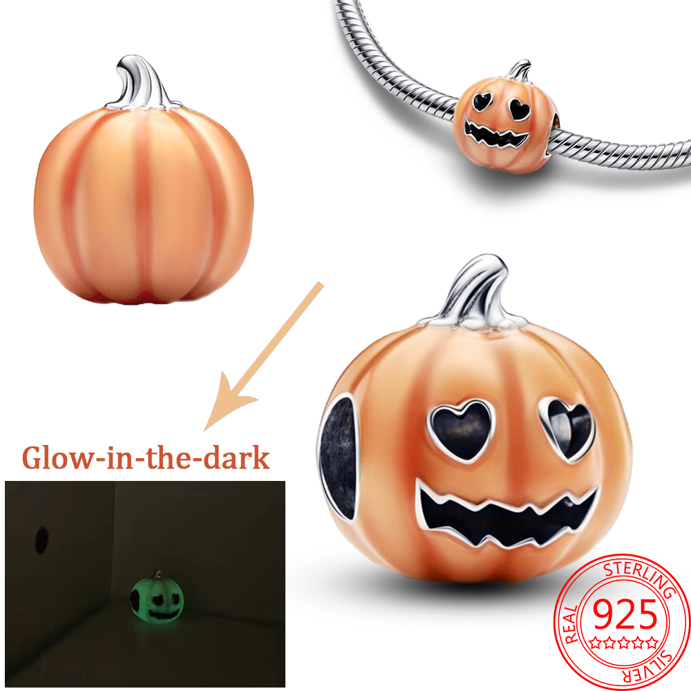 The New Popular 925 Sterling Silver Light Emitting In The Dark Light Bulb Double Suspension Hanging Decoration Is Suitable For Bracelet Lady Jewelry G