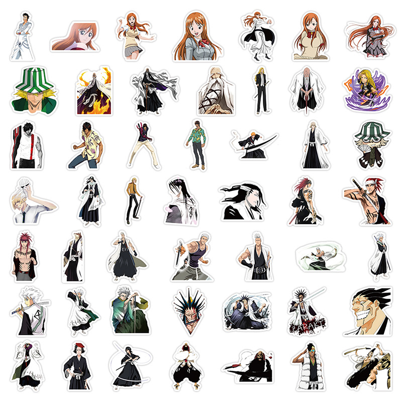 50Pcs Bleach Sticker Thousand-Year Blood War Graffiti Stickers for DIY Luggage Laptop Skateboard Motorcycle Bicycle Stickers