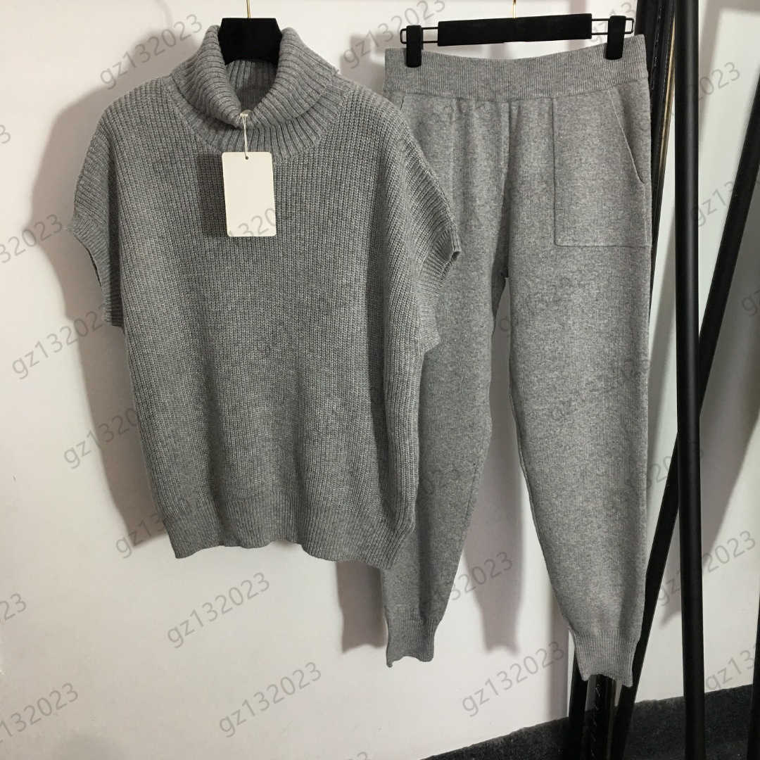 Womens Two Piece Pants Tracksuit High Neck Off Shoulder Design Short Sleeve Knit Sweater Tall Waist Loose Bunch Foot Trousers Fashion Designer Women Apparel, 13
Womens Two Piece Pants Tracksuit High Neck Off Shoulder Design Short Sleeve Knit Sweater Tall Waist Loose Bunch Foot Trousers Fashion Designer Women Apparel, 13