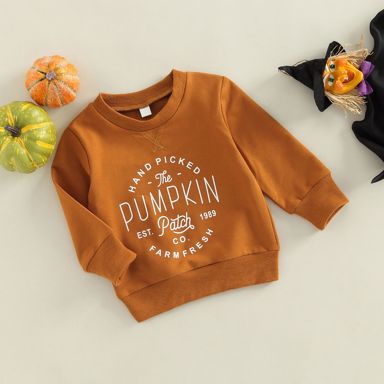 Tshirts FOCUSNORM 06Y Halloween Kids Girls Boys Sweatshirt T Shirts Pumpkin Letter Printing Long Sleeve Pullover Outwear 221125