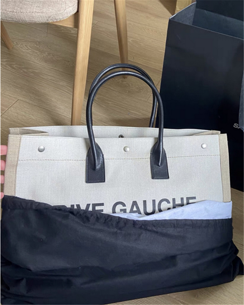 Women Rive Gauche Tote shopping bags designer handbag Large Canvas totes Women Casual Beach bags satchel Handbags Shoulder travel Purses 48cm, Linen white
Women Rive Gauche Tote shopping bags designer handbag Large Canvas totes Women Casual Beach bags satchel Handbags Shoulder travel Purses 48cm, Linen white