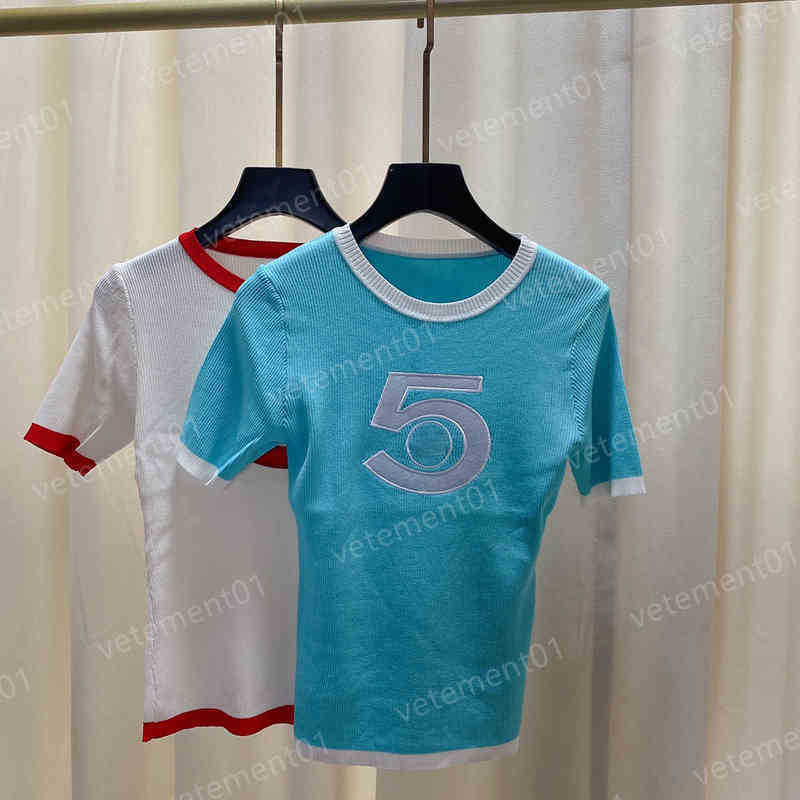 Womens T-Shirt Early Spring Mar Top Fashion Brand Number 5 Print Short Sleeve Tees Summer Clothes Women Designer T Shirts 0912
Womens T-Shirt Early Spring Mar Top Fashion Brand Number 5 Print Short Sleeve Tees Summer Clothes Women Designer T Shirts 0912