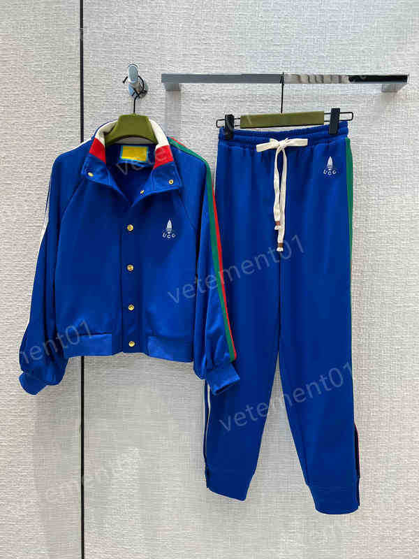 Womens Two Piece Pants Collection Tracksuits Blue Baseball Uniform Cropped Jacket And Sweatpants 2 Piece Sets Luxury High Quality Designer Women Clothing
Womens Two Piece Pants Collection Tracksuits Blue Baseball Uniform Cropped Jacket And Sweatpants 2 Piece Sets Luxury High Quality Designer Women Clothing