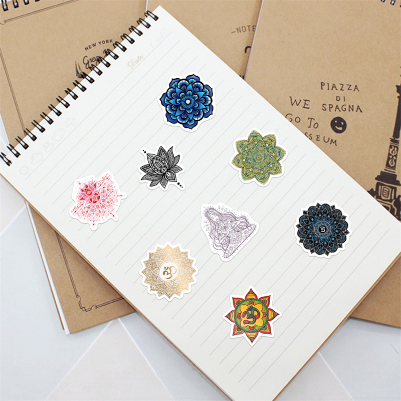 60Pcs Mandala Flower Sticker Buddhism Yoga Graffiti Stickers for DIY Luggage Laptop Skateboard Motorcycle Bicycle Stickers