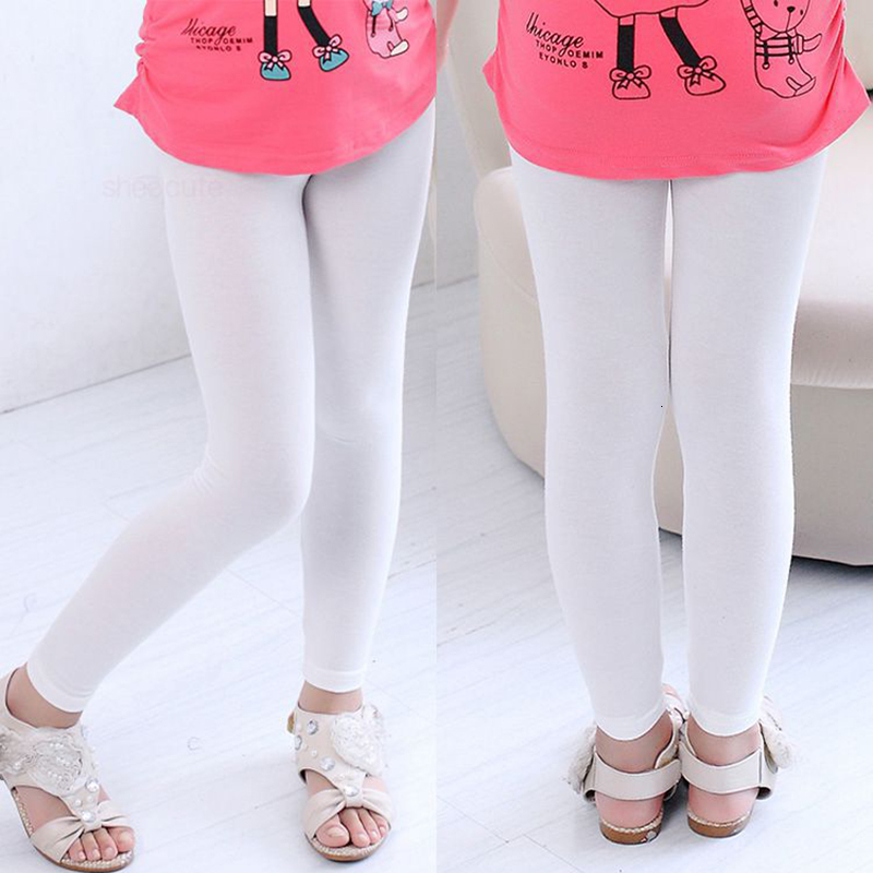 Trousers Girl Pants Soft Elastic Modal Cotton Kids Leggings Candy Color Girls Skinny Solid 213Y Children 221125