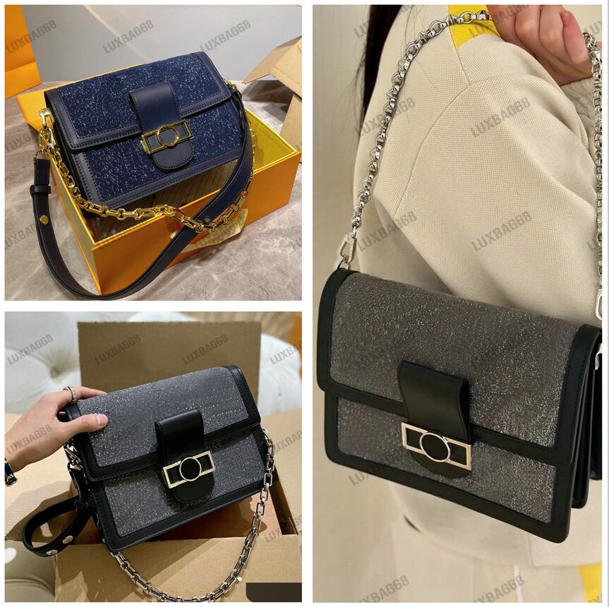 CRUISE 2023 Jacquard Denim Chain handle Shoulder Bag Dauphine MM Handbag Women's Designer Crossbody Luxurys Flap with Magnetic Lock M21458, #01
CRUISE 2023 Jacquard Denim Chain handle Shoulder Bag Dauphine MM Handbag Women's Designer Crossbody Luxurys Flap with Magnetic Lock M21458, #01