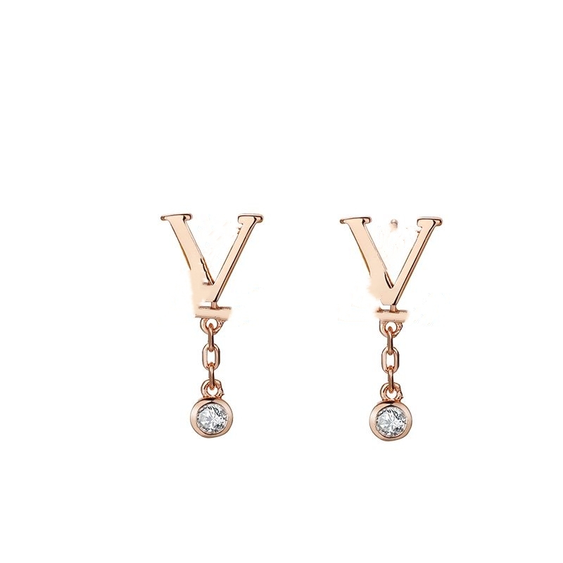 2022 Fashion diamond Earring Brand earrings Designers Ear Studs letter Women silver rose gold Eardrop Women Party Wedding Lovers gift engagement Bride Jewelry