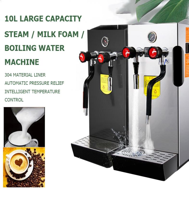 10L Commercial Nozzle Steam Milk Frother Stainless Steel Automatic Steam Boiling Water Milkshake Foaming Machine Temperature Contr
10L Commercial Nozzle Steam Milk Frother Stainless Steel Automatic Steam Boiling Water Milkshake Foaming Machine Temperature Contr