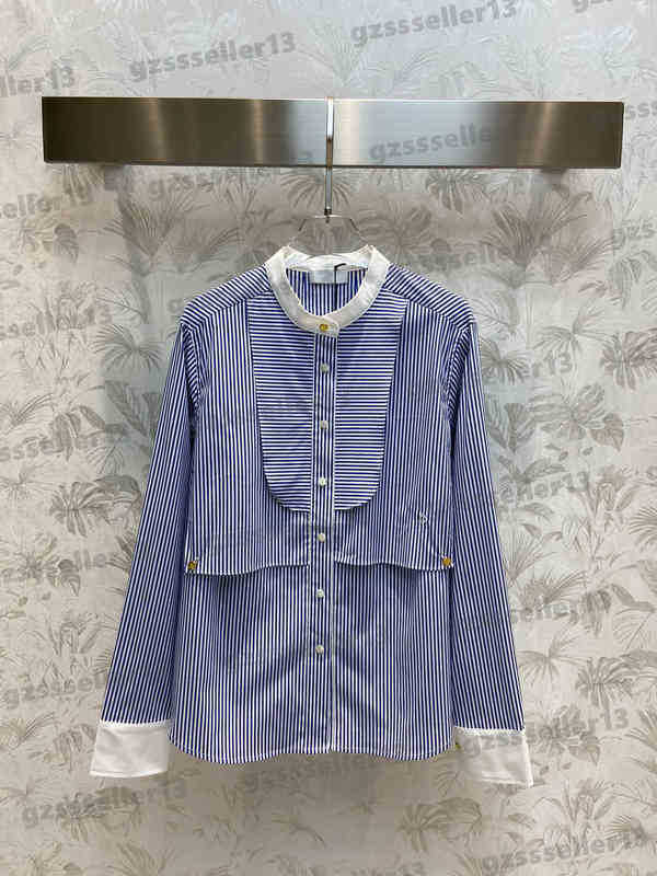 Womens Designer Blouses Shirts Tops CE Stripe Embroidered Shirt Fashion Brand Ruffle Collar Paneled Thin Bottoming Long-sleeve Blouse
Womens Designer Blouses Shirts Tops CE Stripe Embroidered Shirt Fashion Brand Ruffle Collar Paneled Thin Bottoming Long-sleeve Blouse