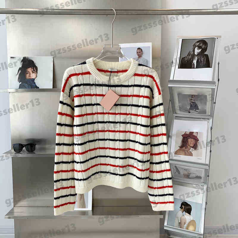 Womens Sweaters Miu Classic Brand Fashion Winter Striped Loose Twist Sweater 2022AW High Quality Luxury Designer Tops For Women
Womens Sweaters Miu Classic Brand Fashion Winter Striped Loose Twist Sweater 2022AW High Quality Luxury Designer Tops For Women