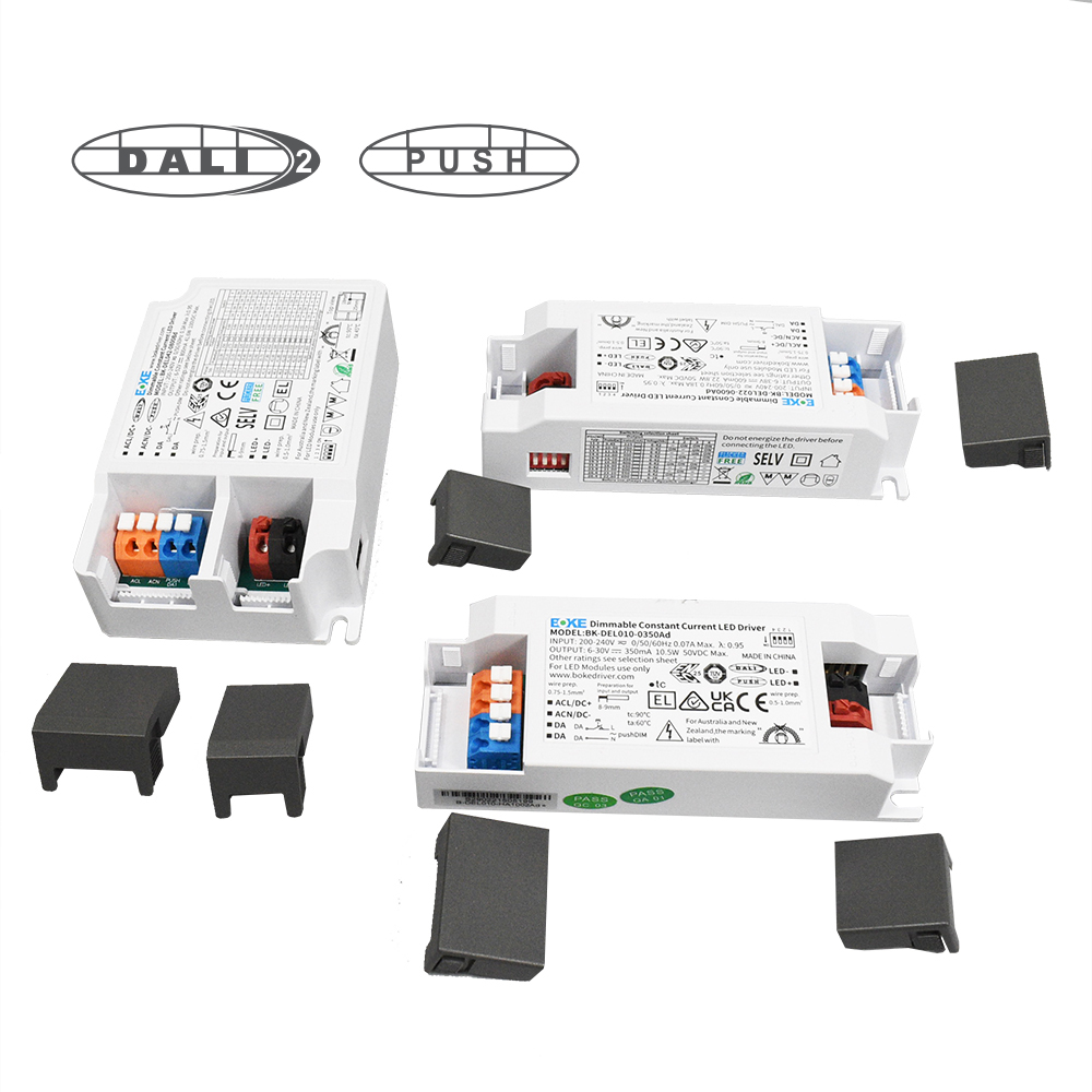 DALI-2 DT6 Driver 240V LED Lighting Transformers 1-100% Soft Dimming pushDIM 40W External DIP-switch Screw-free Cover for Indoor Lighting