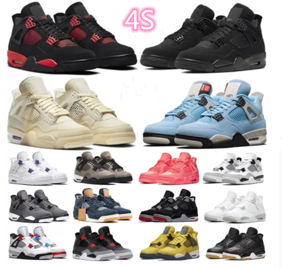 Basketball Shoes Mens Trainers Sports Sneakers Black Cat Red Thunder White Oreo Unc Blue Sail Metallic Lightning Wild Things Bred Jumpman 4
Basketball Shoes Mens Trainers Sports Sneakers Black Cat Red Thunder White Oreo Unc Blue Sail Metallic Lightning Wild Things Bred Jumpman 4