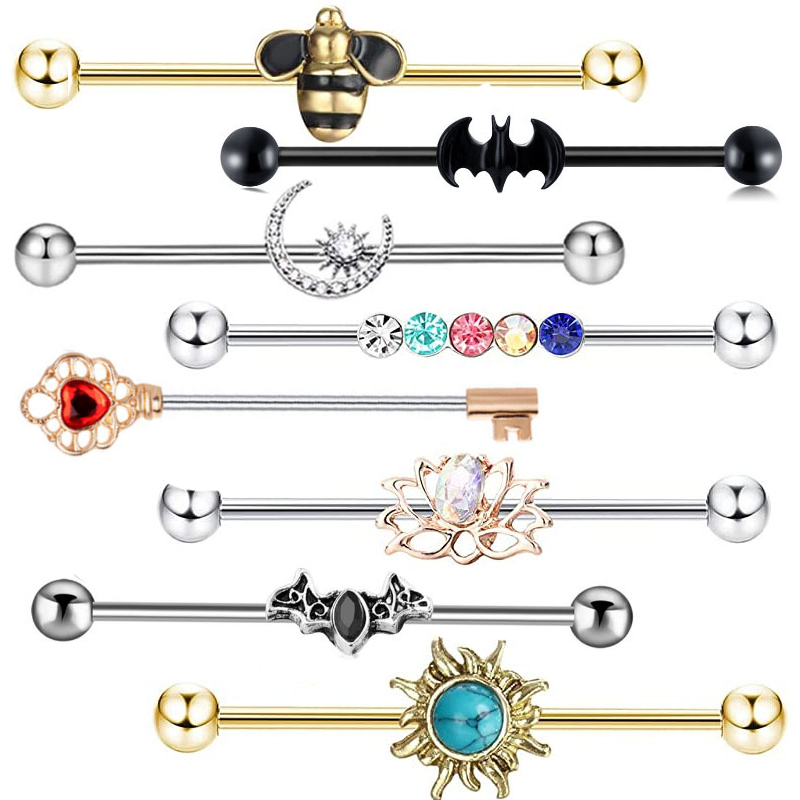 8 barbell piercing ring nose ears brow body lift nipple tongue lips belly button jewelry 14g external thread long rod piercing diamond rings
8 barbell piercing ring nose ears brow body lift nipple tongue lips belly button jewelry 14g external thread long rod piercing diamond rings