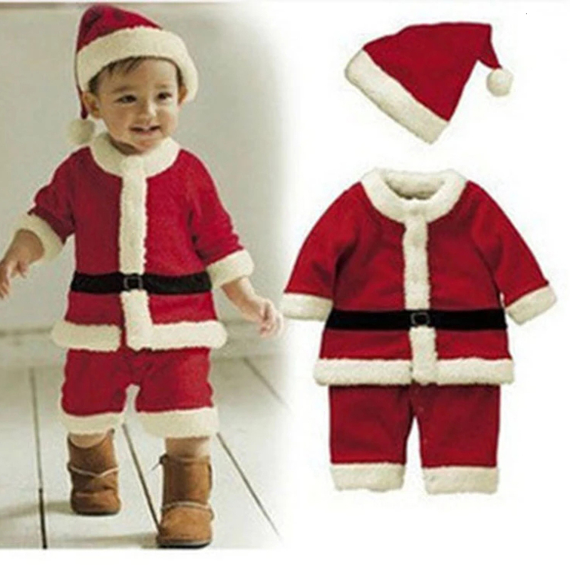 Clothing Sets Christmas Baby Santa Claus Cosplay Costume Boys Girls 34 Sleeve Clothes Toddler Kids Dress Children for 18 years 221125