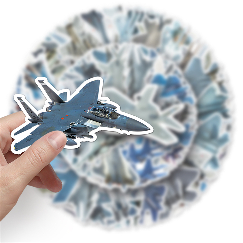 50Pcs Fighter Aircraft Sticker Combat Bomber plane Graffiti Stickers for DIY Luggage Laptop Skateboard Motorcycle Bicycle Stickers