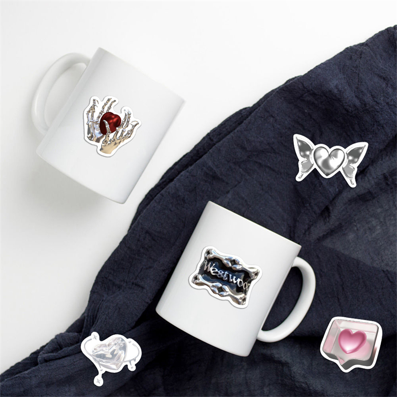 66Pcs Ins Style Retro Simplicity Sticker Silver Graffiti Stickers for DIY Luggage Laptop Skateboard Motorcycle Bicycle Stickers