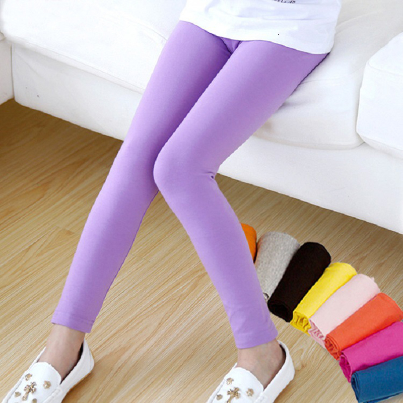 Trousers Girl Pants Soft Elastic Modal Cotton Kids Leggings Candy Color Girls Skinny Solid 213Y Children 221125