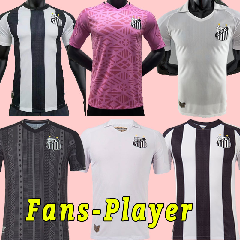 22/23 FC SANTOS soccer jerseys football shirt EMERSON SOTELDO PELE KAIO JORGE MARINHO RODRYGO CARLOS SANCHEZ F.JONATAN Fans Player version training shirts women, Pink