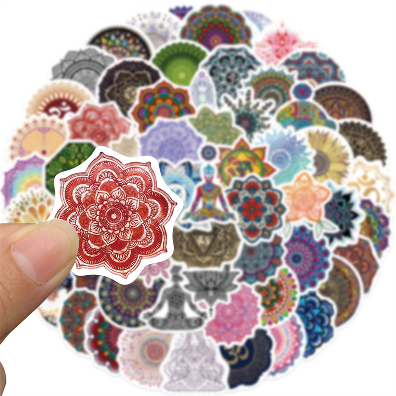 60Pcs Mandala Flower Sticker Buddhism Yoga Graffiti Stickers for DIY Luggage Laptop Skateboard Motorcycle Bicycle Stickers