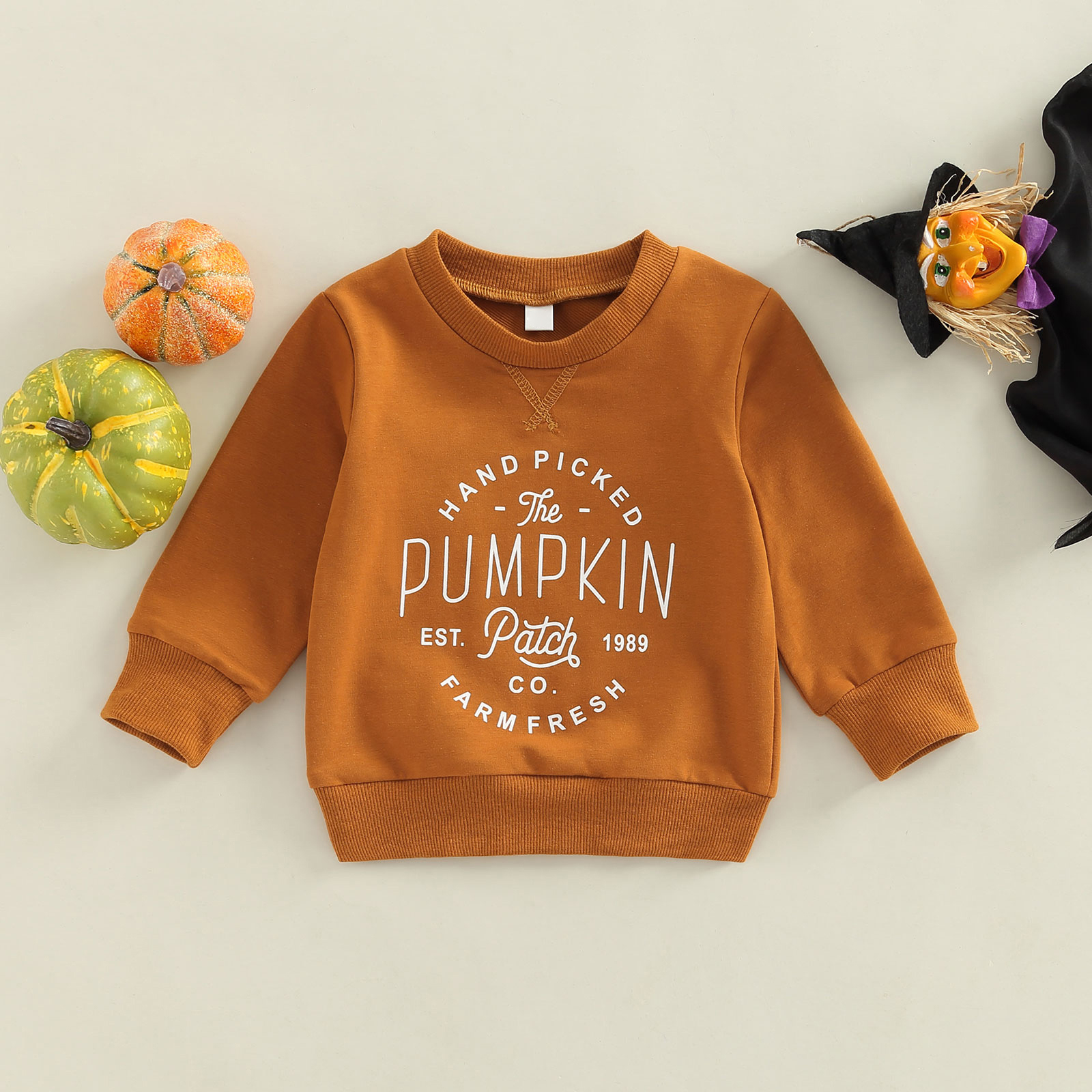 Tshirts FOCUSNORM 06Y Halloween Kids Girls Boys Sweatshirt T Shirts Pumpkin Letter Printing Long Sleeve Pullover Outwear 221125