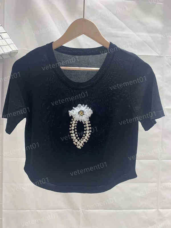 Womens T-Shirt High Edition Miu Fashion Brand Logo Embroidered High Quality Short Sleeve T-Shirt Luxury Designer Tops For Women 0912
Womens T-Shirt High Edition Miu Fashion Brand Logo Embroidered High Quality Short Sleeve T-Shirt Luxury Designer Tops For Women 0912