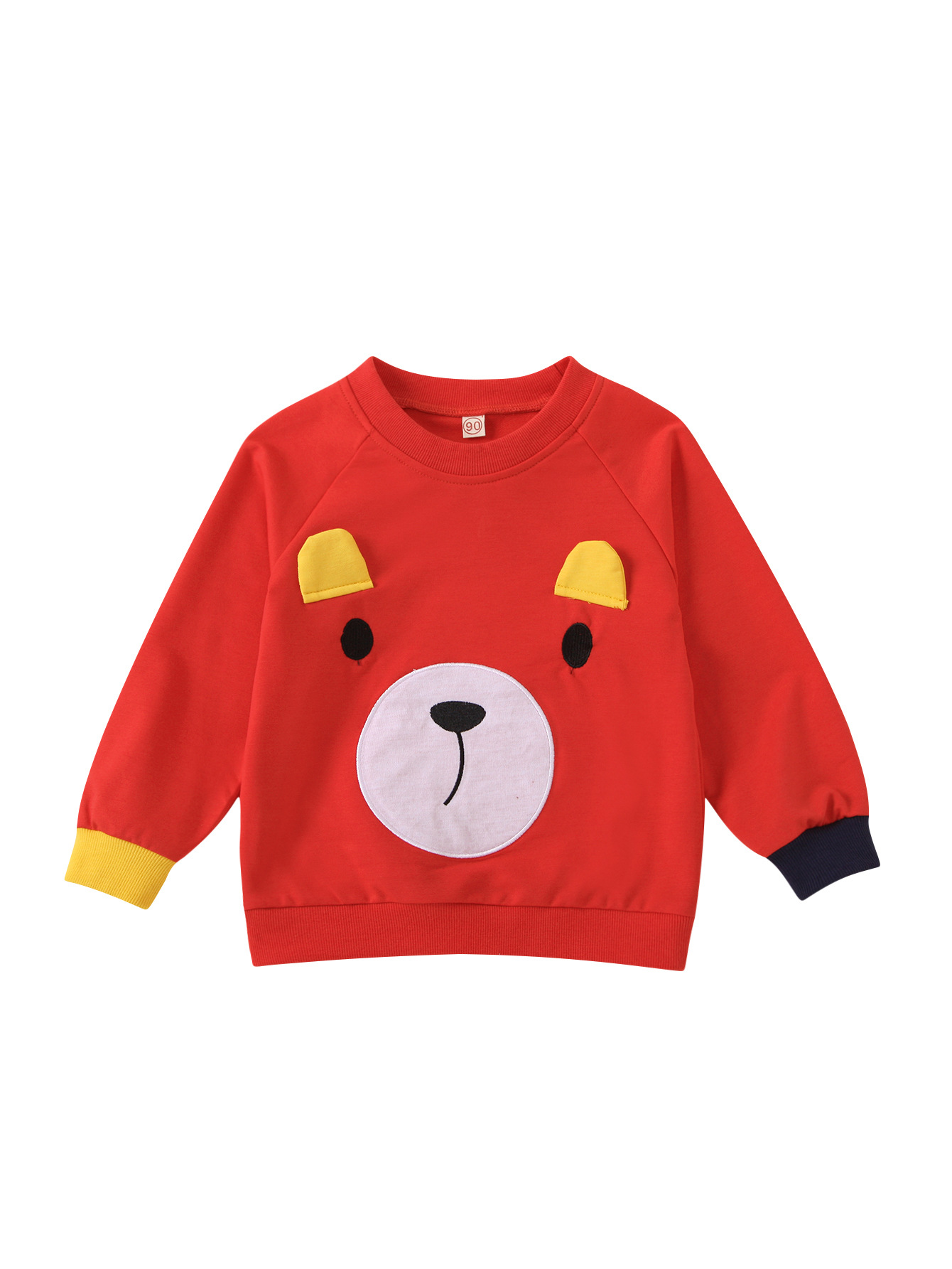 shirt Children's wear color matching cute cartoon bear head round neck long sleeve fashion hoodie, Red
shirt Children's wear color matching cute cartoon bear head round neck long sleeve fashion hoodie, Red