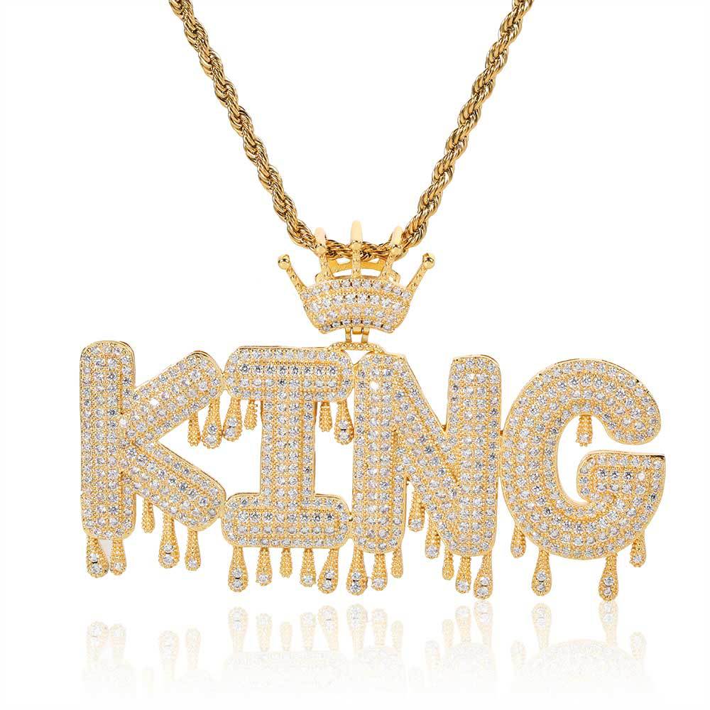 Personalized Hip Hop Letter Pendant Necklace - 18K Gold Plated with Waterdrop Charm and Crown Buckle
Personalized Hip Hop Letter Pendant Necklace - 18K Gold Plated with Waterdrop Charm and Crown Buckle
