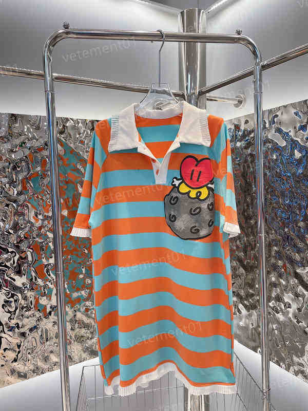 Fashion Women Dress Cartoon Puff Sleeve Contrast Stripe Dress High Quality Luxury Comfortable Designer Dress For Womens 091212
Fashion Women Dress Cartoon Puff Sleeve Contrast Stripe Dress High Quality Luxury Comfortable Designer Dress For Womens 091212