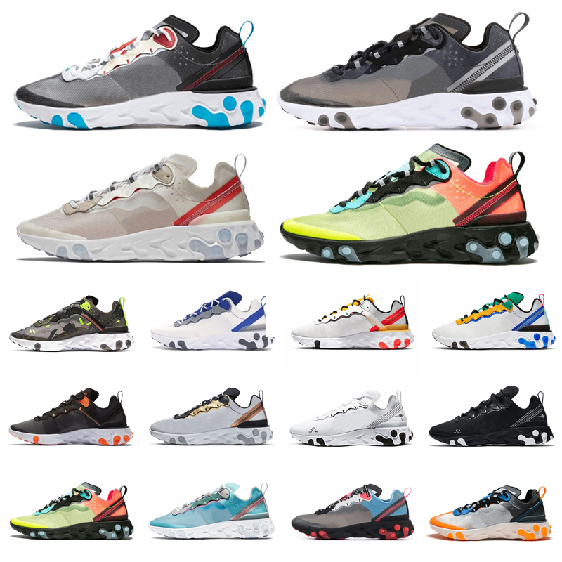 87 React Element 55 Running Shoes Women Mens Trainers Solar Red Black White Royal Red Anthracite Tour Yellow Chaussures Woman Sneakers, Color #1
87 React Element 55 Running Shoes Women Mens Trainers Solar Red Black White Royal Red Anthracite Tour Yellow Chaussures Woman Sneakers, Color #1