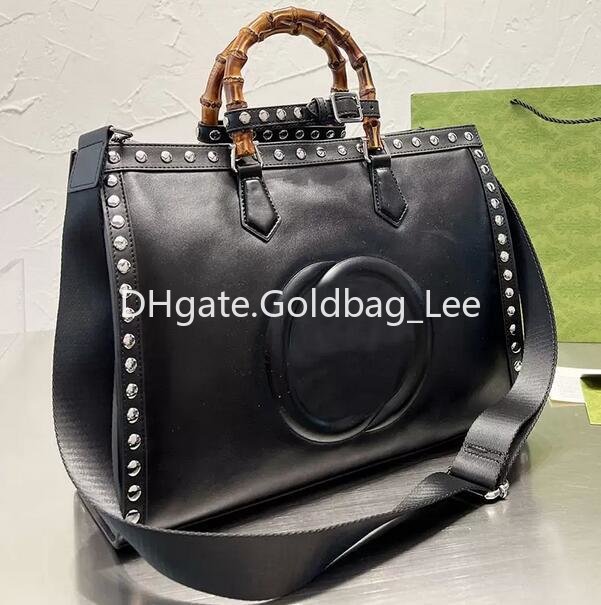 Black Bamboo Handbags Women Diana Shoulder Bag Genuine Leather Rivet Removable Strap Fashion Letters Large Capacity Pocket Tote Shopping Bags
Black Bamboo Handbags Women Diana Shoulder Bag Genuine Leather Rivet Removable Strap Fashion Letters Large Capacity Pocket Tote Shopping Bags