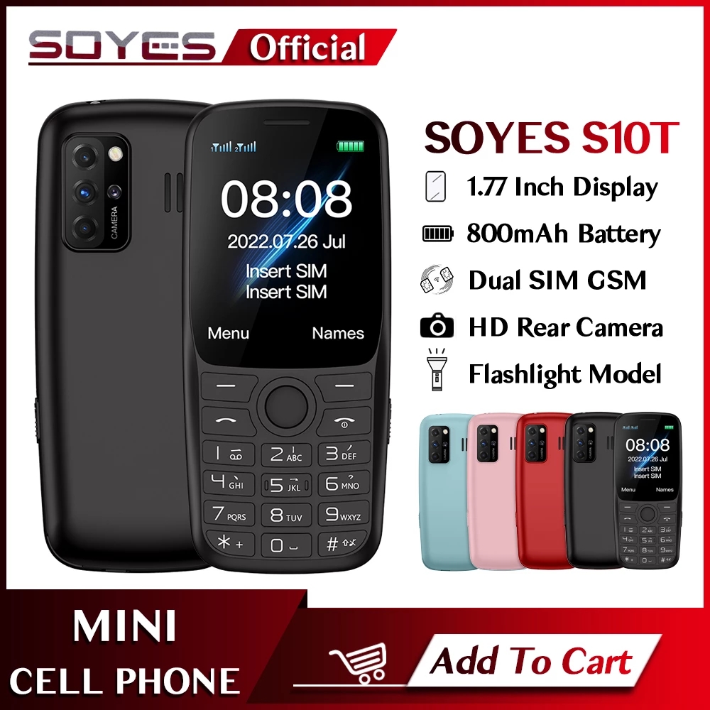 Original SOYES 2G GSM Mobile Phone 1.77 Inch Display With 800mAh Unlocked Dual Sim Card Standby Flashlight Mp3 Rear Camera Small Cellphone for Elder student, Red
Original SOYES 2G GSM Mobile Phone 1.77 Inch Display With 800mAh Unlocked Dual Sim Card Standby Flashlight Mp3 Rear Camera Small Cellphone for Elder student, Red