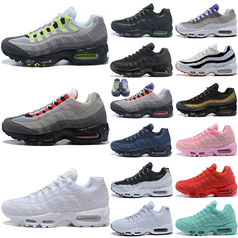 95 OG Designer Running Shoes Triple White Black 95s Neon Solar Red Grape Gold Yellow Pink Suede Sport Sneakers, Clean white and black
95 OG Designer Running Shoes Triple White Black 95s Neon Solar Red Grape Gold Yellow Pink Suede Sport Sneakers, Clean white and black
