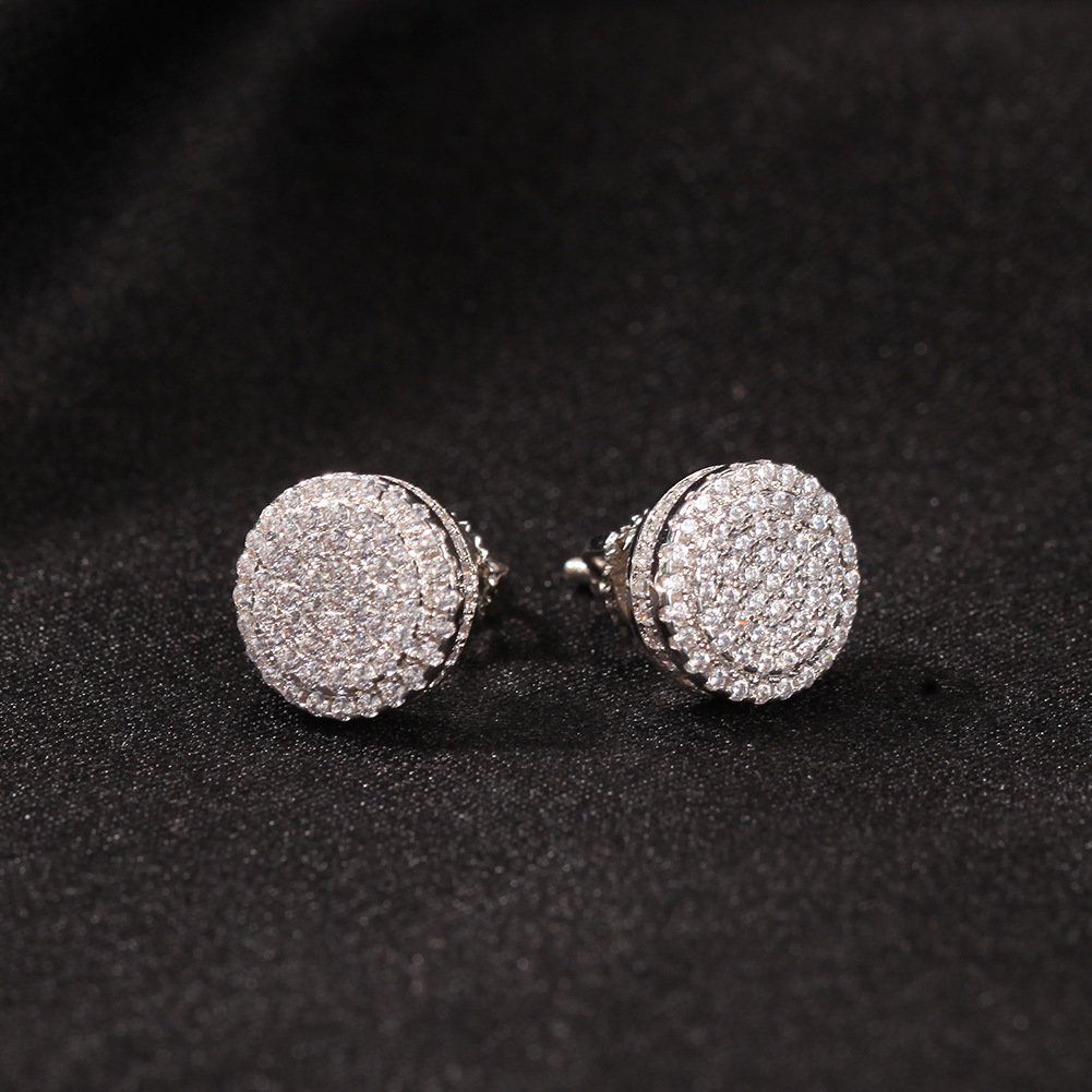 Double Layer Hip Hop Screwback Studs with AAA Zircons - 18k Gold Plated S925 Sterling Silver Earrings