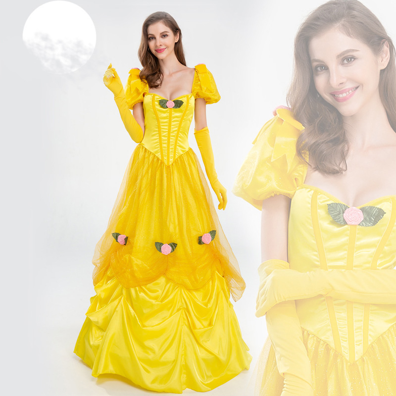 New Halloween Theme Costume Adult Yellow Beauty Long Dresses Game Party Princess dress Performance cosplay Costumes Women's clothes
New Halloween Theme Costume Adult Yellow Beauty Long Dresses Game Party Princess dress Performance cosplay Costumes Women's clothes