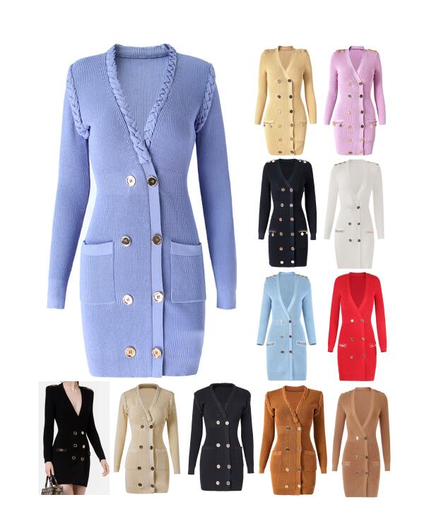 Womens Knits Tees Classical Luxury Designer Models Multi Styles V-neck Sexy Slim Dress Kaki Windbreaker Elegant Office Formal Dress Office-lady Clothes
Womens Knits Tees Classical Luxury Designer Models Multi Styles V-neck Sexy Slim Dress Kaki Windbreaker Elegant Office Formal Dress Office-lady Clothes