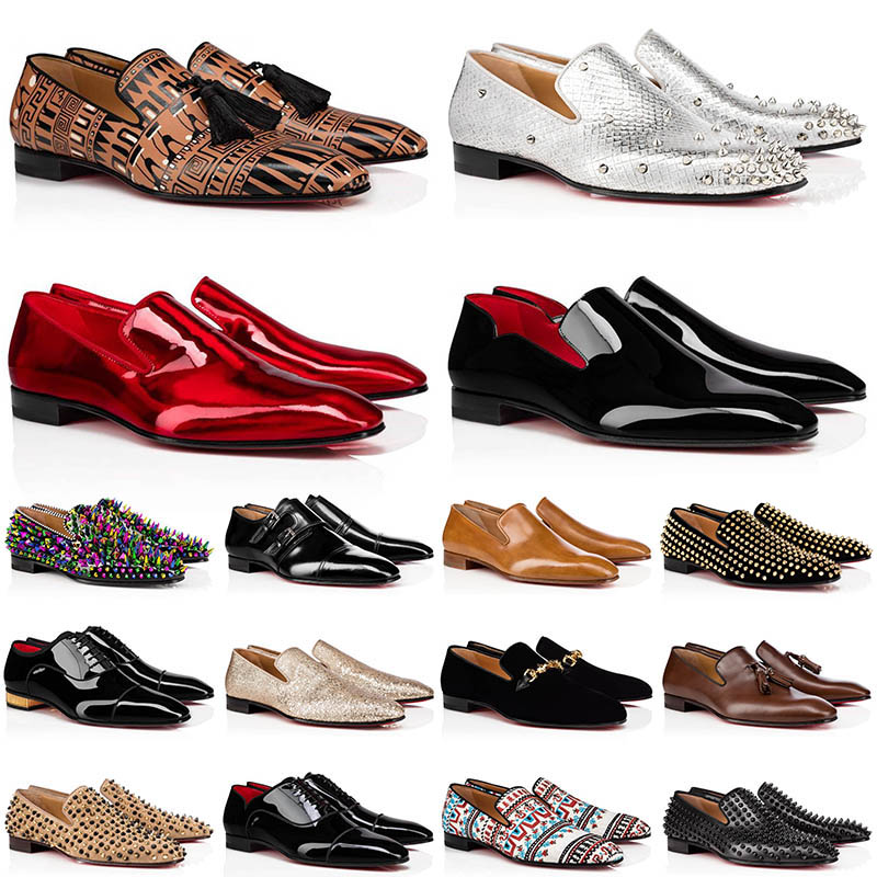 With Box Red Bottoms Loafers Mens Dress Shoes Pointed Toe Black Suede Patent Leather Rivets Glitter Loafer Men Fashion Designer Luxury Sneakers Shoe 38-47, 19
With Box Red Bottoms Loafers Mens Dress Shoes Pointed Toe Black Suede Patent Leather Rivets Glitter Loafer Men Fashion Designer Luxury Sneakers Shoe 38-47, 19